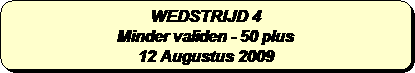 Afgeronde rechthoek: WEDSTRIJD 4 
Minder validen - 50 plus 
12 Augustus 2009